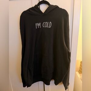 Black Hoodie with 'I'm Cold' Print